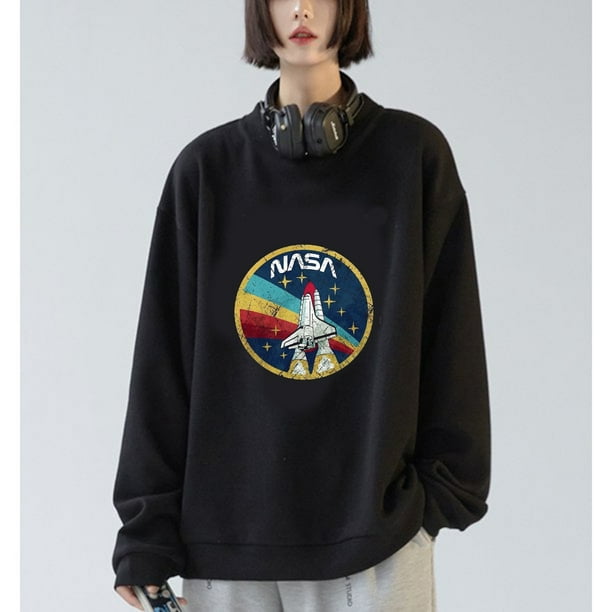 Fashion NASA Letter Print Plus Velvet Cotton Loose Pullover Hoodie Sweater for Men/Women Fashion NASA Letter Print Plus Velvet Cotton Loose Pullover Hoodie Sweater for Men/Women